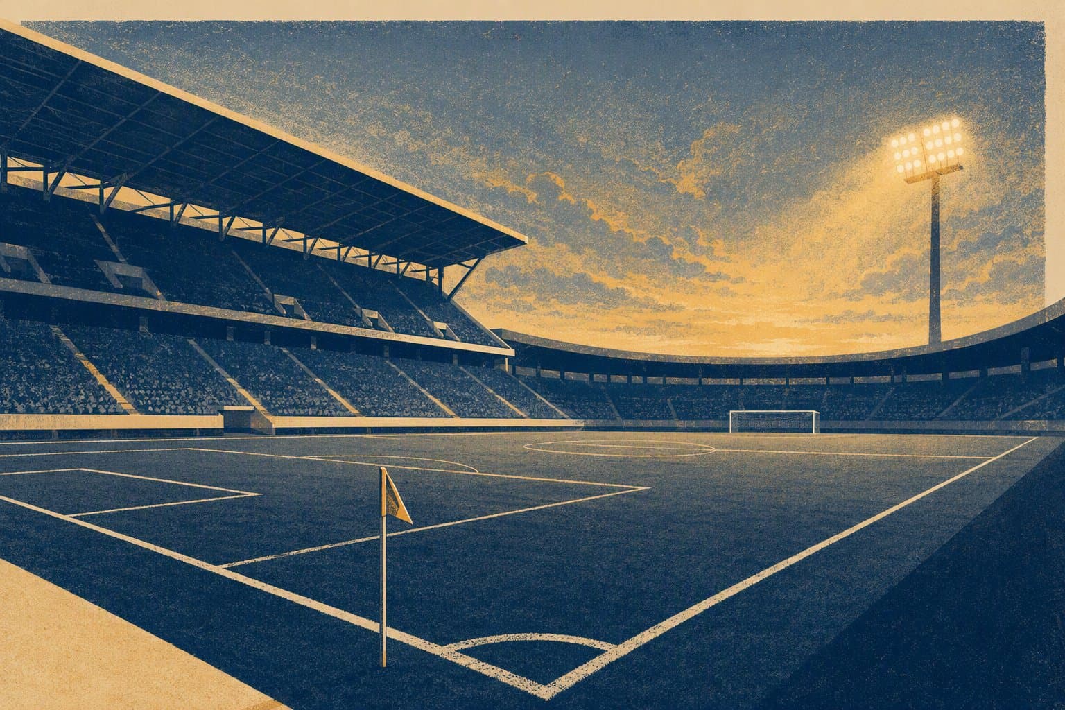 soccer stadium night - illustration, Jake Team LLC