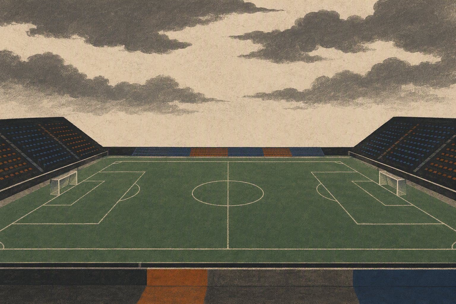 Goalless soccer standoff - illustration, Jake Team LLC
