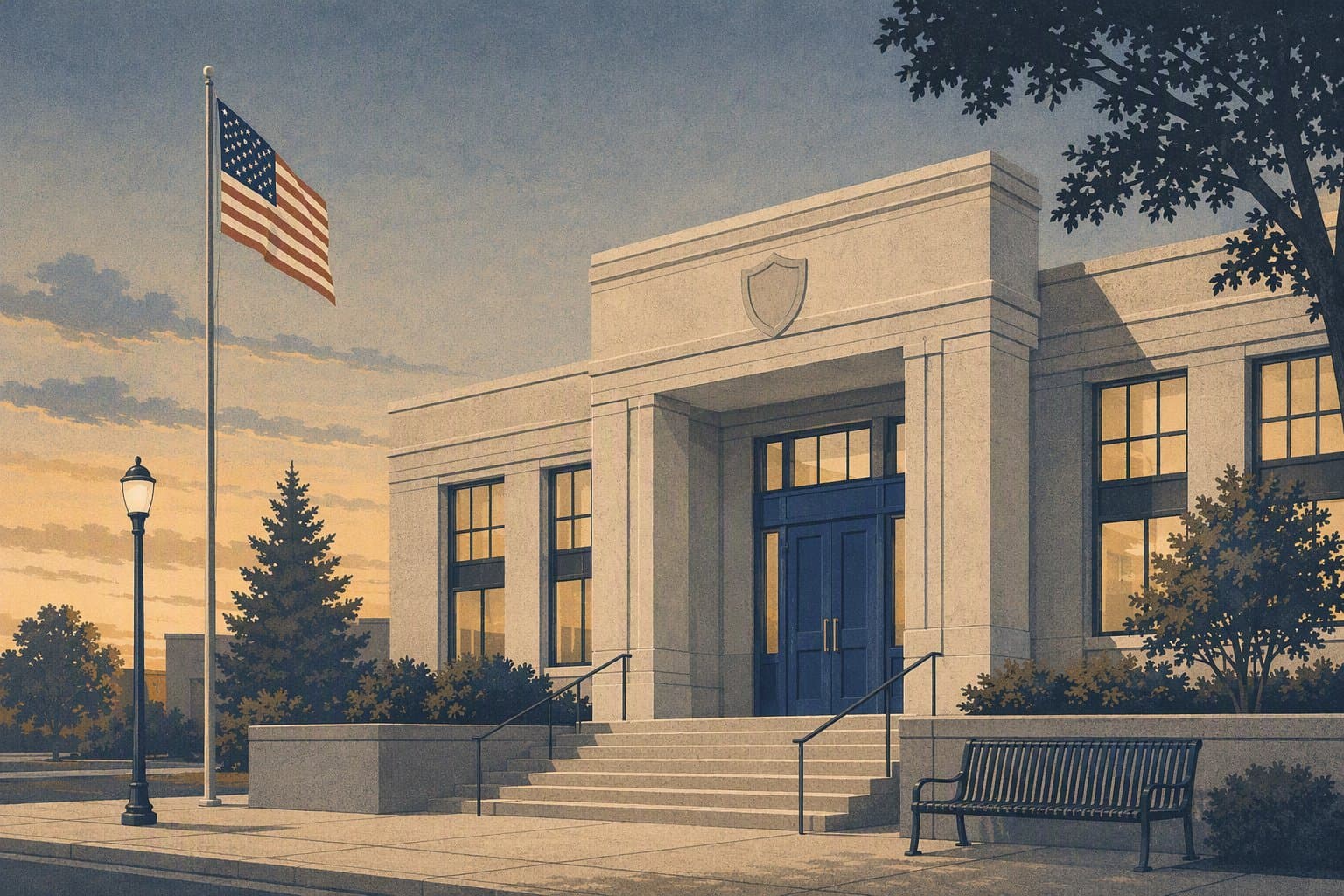 Calm police station - illustration, Jake Team LLC