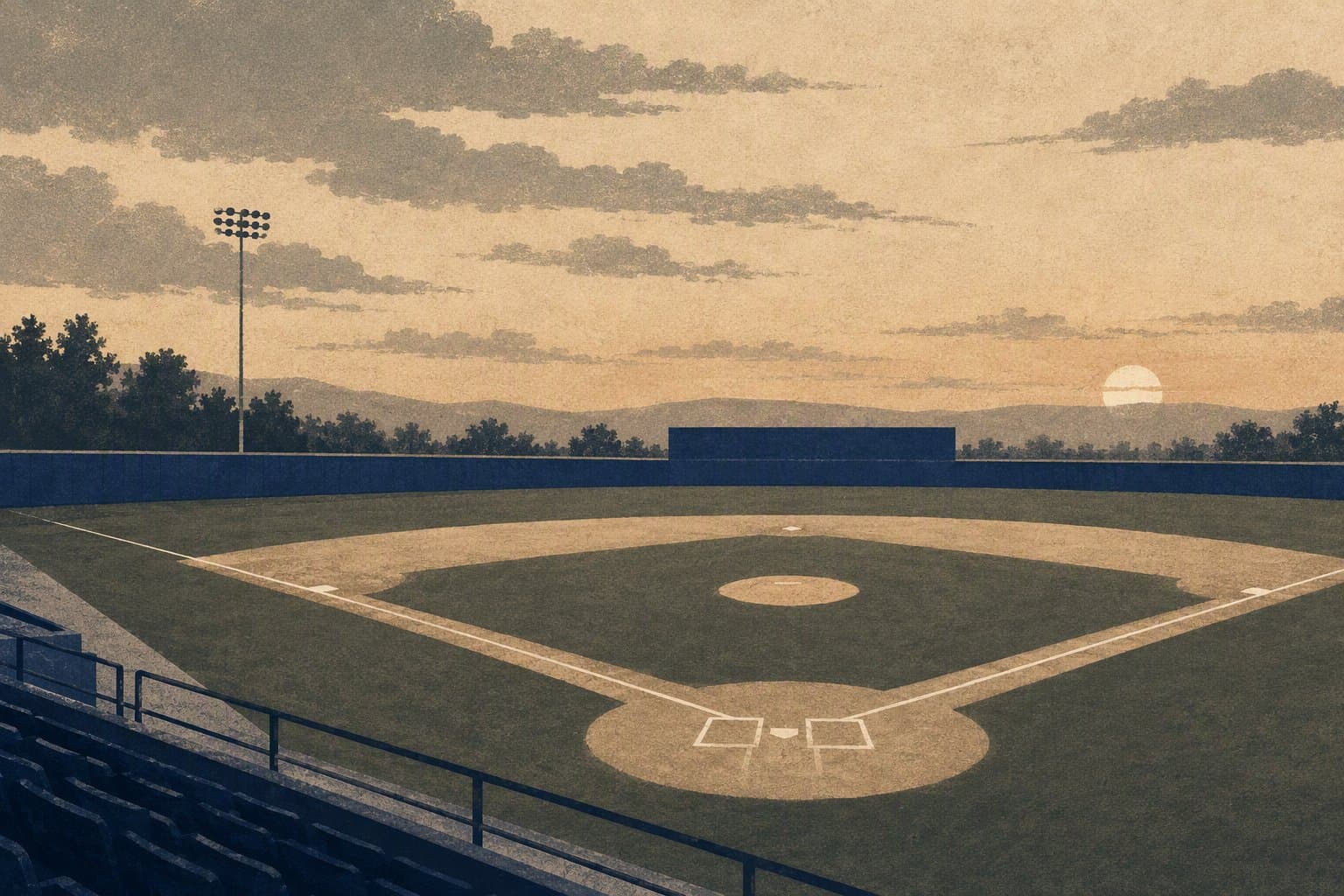 Empty baseball stadium - illustration, Jake Team LLC