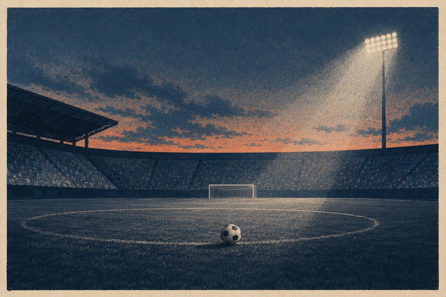 soccer stadium night - illustration, Jake Team LLC
