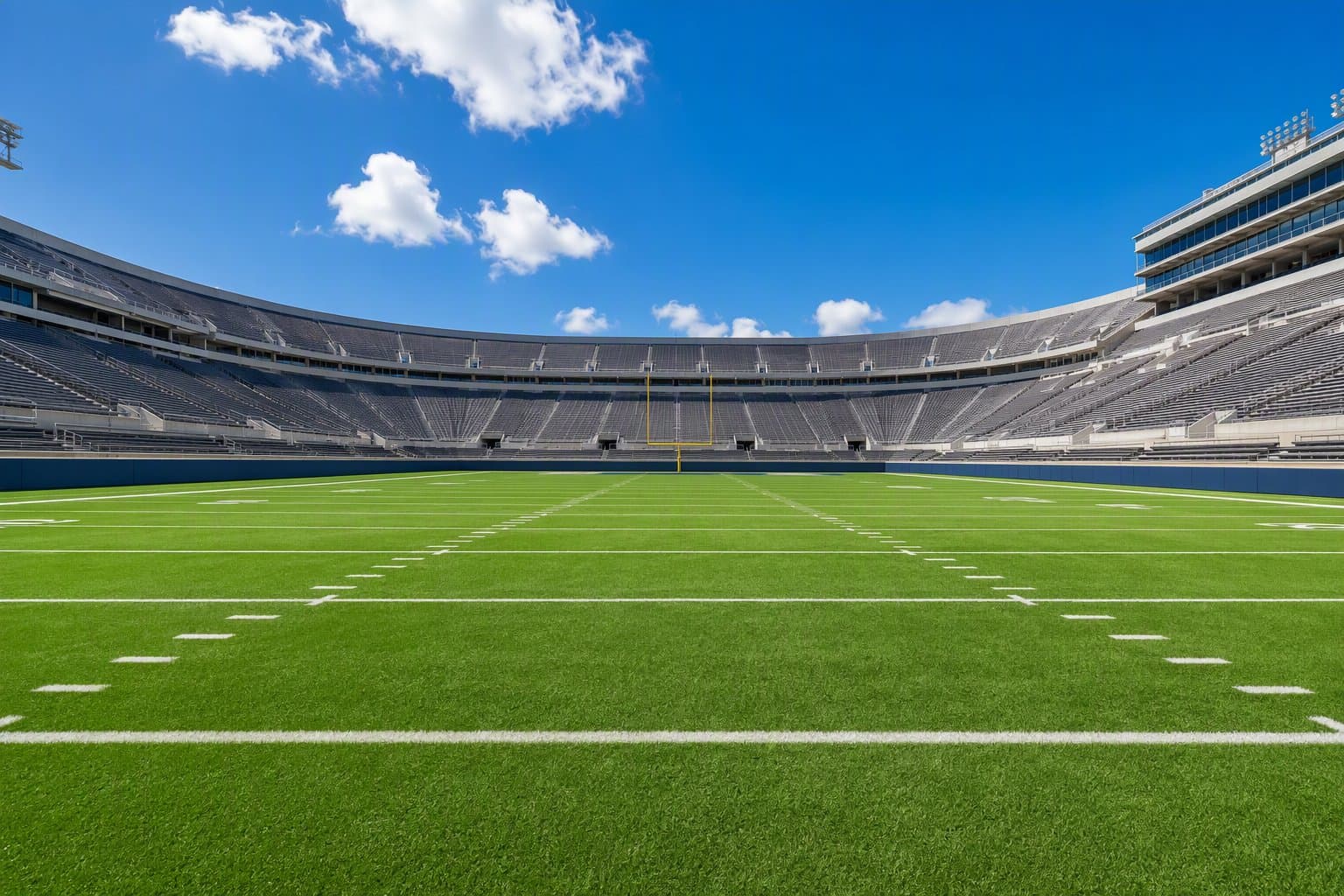 sunlit college football stadium - illustration, Jake Team LLC