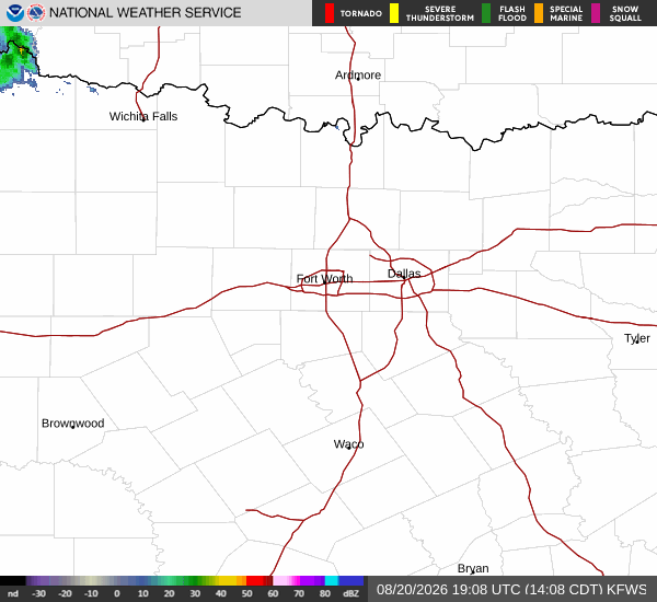 National Weather Service radar for North Texas (KFWS)