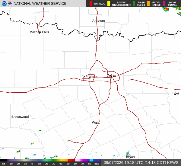National Weather Service radar for North Texas (KFWS)