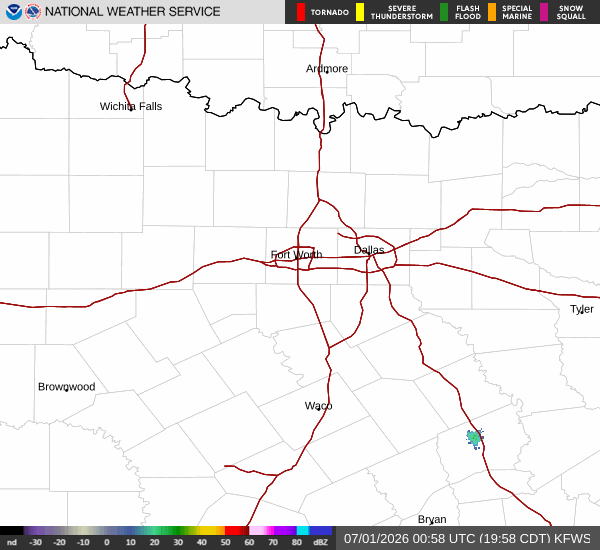 National Weather Service radar for North Texas (KFWS)