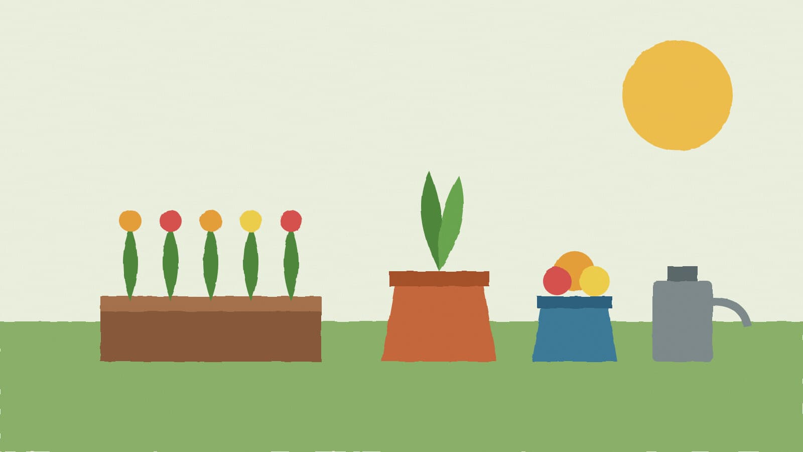 Raised garden beds and pots - illustration, Jake Team LLC