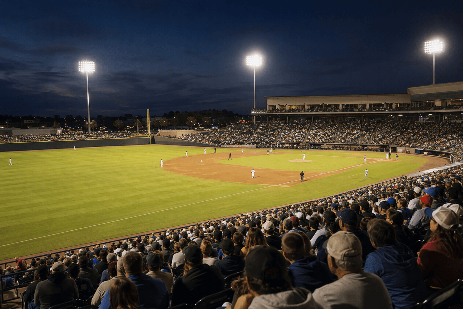 baseball stadium night - illustration, Jake Team LLC
